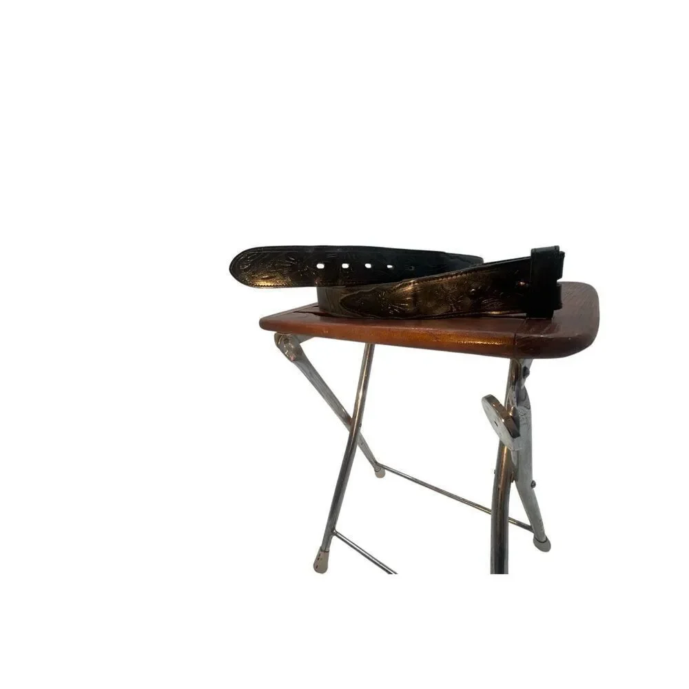cowhide tooled brown
